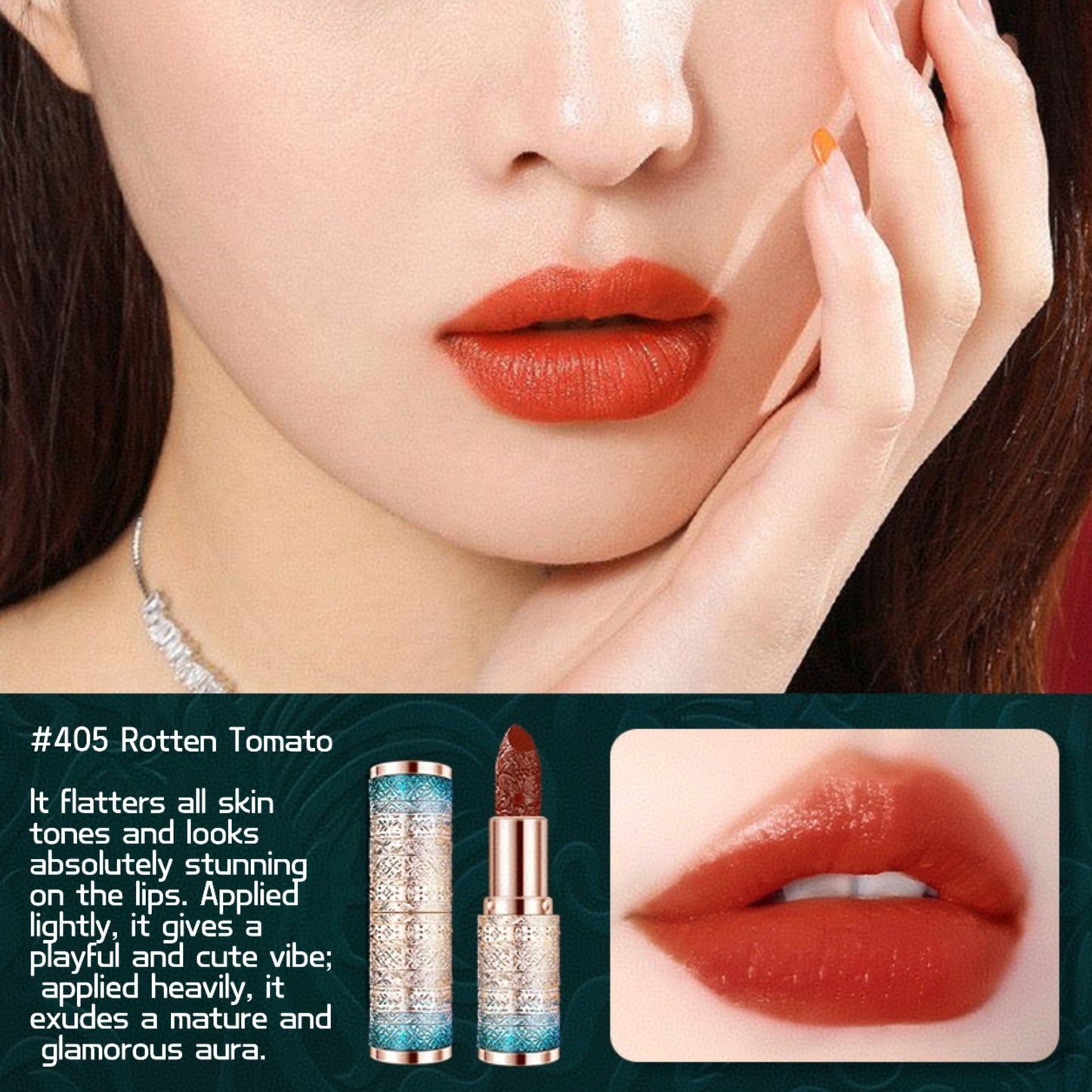 Lipstick Obsession: #405 Rotten Tomato & #21 Retro True Red β High-Pigment, Long-Lasting Shades for Glam Looks