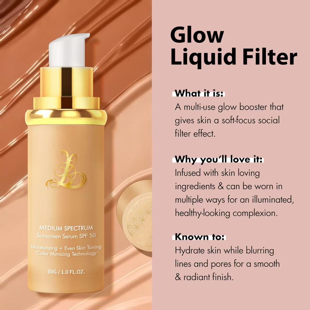 Magic Skin Tint | Color-Adapting Foundation SPF 50 Buildable Coverage, Natural Glow For All Skin Tones • Hydrating • Streak-Free